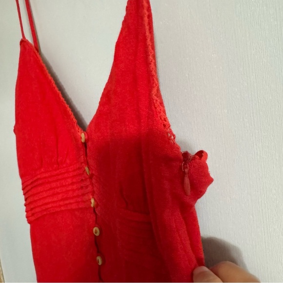 Zara Scarlet Red Strappy Midi Dress Size Small - Picture 7 of 11